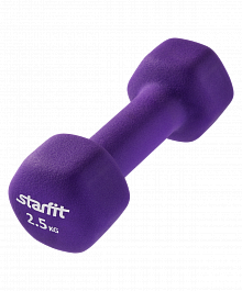 Гантель неопреновая StarFit DB-201 2,5 кг, фиолетовая
